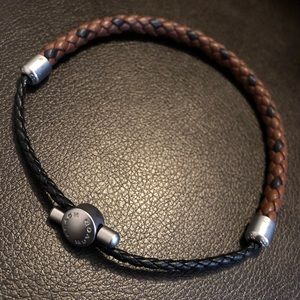 Coach leather braided bracelet